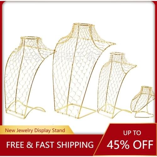 Gold Creative Necklace Jewelry Metal Three-dimensional Hollow Necklace Neck Display Stand