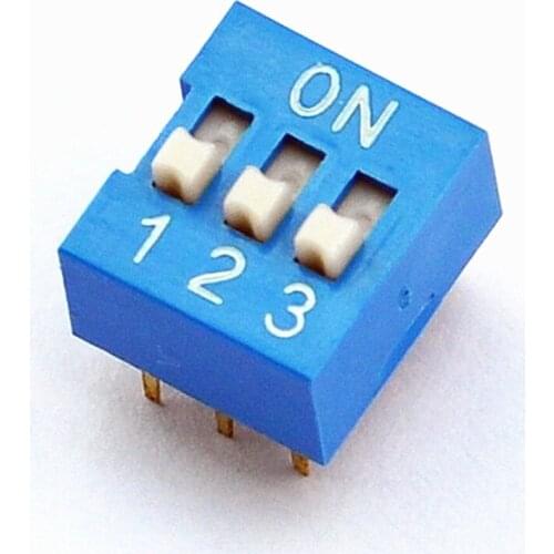 10pcs/lot )3 Way DIP Switch, 3Position 6pin PCB Mountable