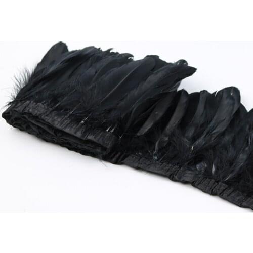 2 Meter/Lot Dyed Colorful Goose Feathers Trim Fringe Diy Dress Skirt Decoration Geese Plume Ribbon Sewing Crafts Bulk Wholesale