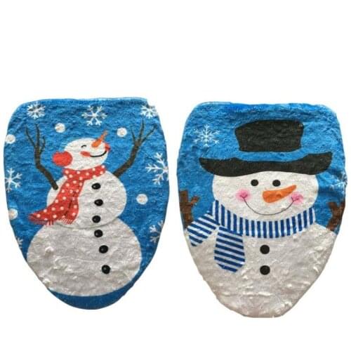 2 Style Choice 1 Pcs Snowman Toilet Seat Cover Toilet lid New Year Xmas Christmas Decoration AU366