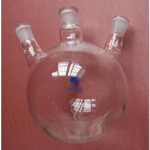 2000ml,24/29,Three Necks,Round Bottom Glass Flask,Laboratory Glassware