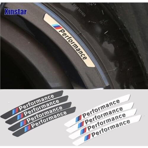 4pcs aluminum performance car rim sticker For BMW E30 E36 E39 E46 E53 E60 E64 E70 E83 E85 E87 E90 E92 E71