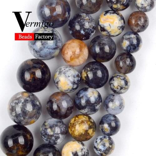 6/8/10mm Natural Stone Blue Ocean Agates Round Beads Spacer Beads For Jewelry Making Diy Jewelry Accessories