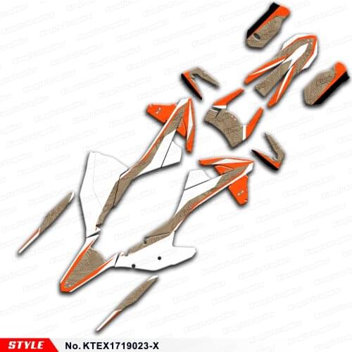 Aftermarket Personalized Dirt Bike Stickers for 125 150 250 300 350 450 500 EXC EXC-F XCW 2017 to 2019, Style No.KTEX1719023-X
