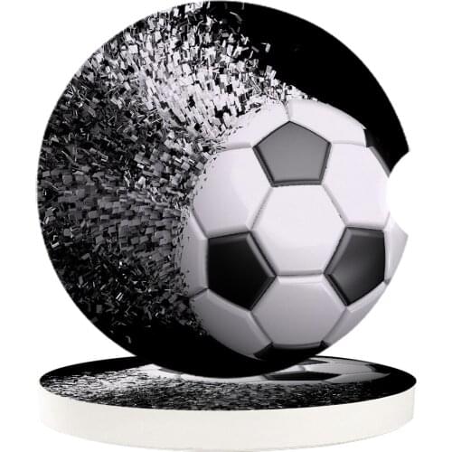 Car Ceramics Coasters Soccer Balls Football Design Cup Mat Mug Coaster Teacup Pad Car Accessories Home Decor
