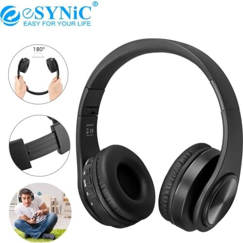 ESYNiC Wireless Stereo TV Headphone Rechargeable Wireless Headset 2.4G RF Transmitter Dock Optical/ 3.5mm Input No Audio Delay