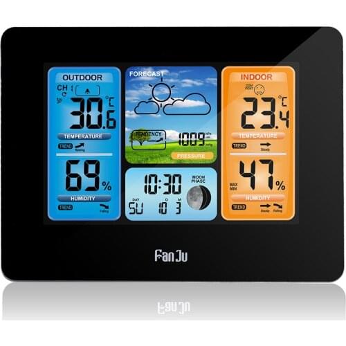 2019 Digital Weather Forecast Station Wall Alarm Clock Temperature Humidity Backlight Snooze Function Usb Power Supply