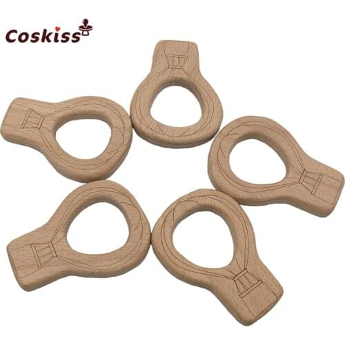 Baby Teether Hot Air Balloon Pendant Baby DIY Jewelry Pendants Newborn baby dental care toy BPA Free Pacifier Wooden Teether