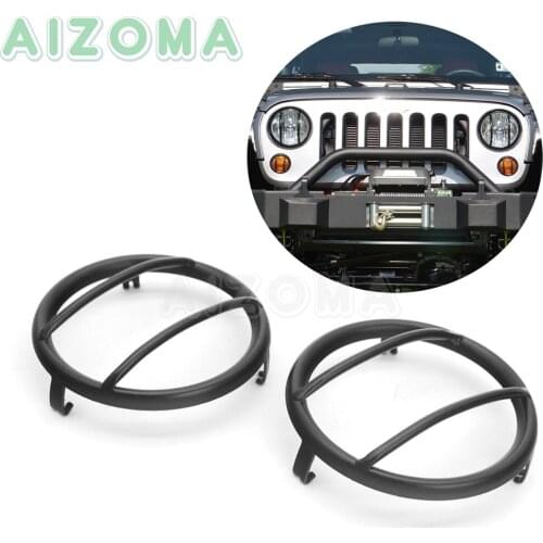 For Jeep Wrangler JK 2 Door & Unlimited 4 Door 2007-17 Front Headlight Rear Turn Signal Indicator Light Cover Guards Protection