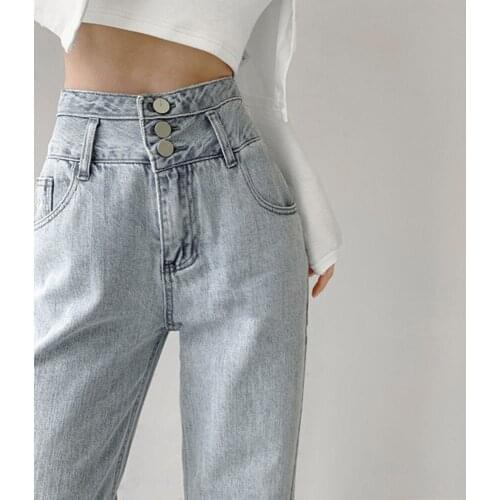 Women High Waist Casual Mom Jeans Femme Pants Spirng Autumn Denim Female Loose Wide Leg Pant Full Length Jeans Feminina Trouses
