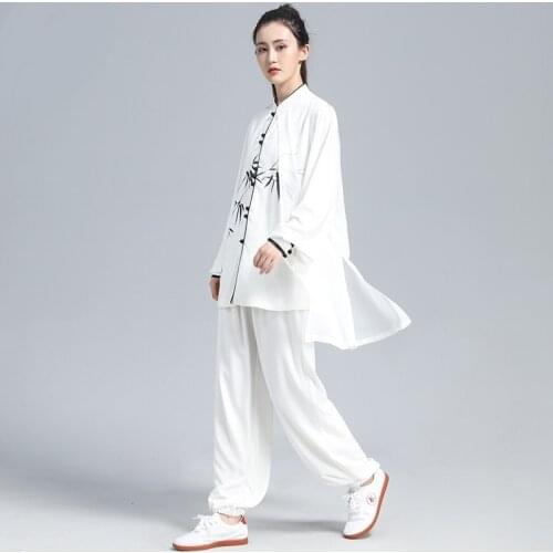 Tai Chi Uniform High Quality Wushu Kungfu Uniforms Martial Arts Wing Chun Suit Print Casual Traditional Chinese Costumes 12465