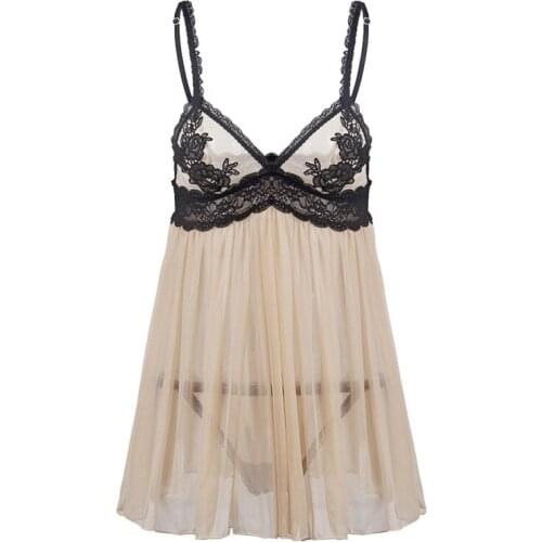 Hot Sexy Full Slips Floral Embroidered Lingerie Lace Slip Dress Spaghetti Strap Sleepwear for Women Plus Size Pajamas