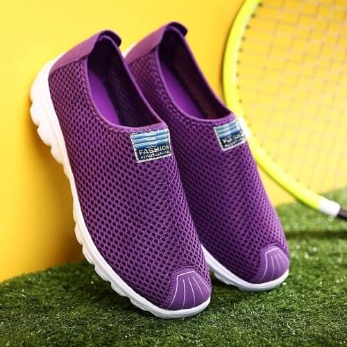Summer Mesh Womens Sports Shoes, Breathable Running Shoes, Lightweight Sports Shoes, Slip-on Sports Shoes