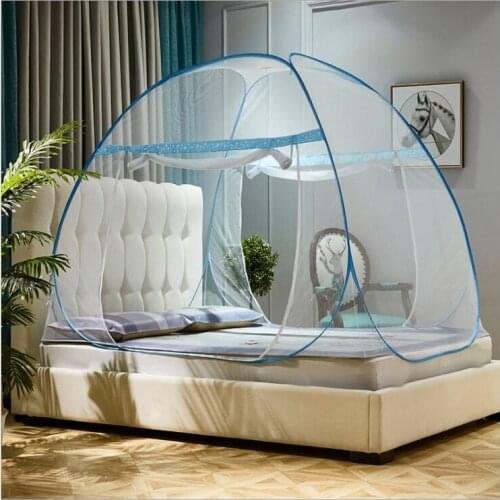Summer Bi-parting Folding Mesh Insect Bed Mongolian Yurt Folded Mosquito Net King/Queen Size Bedding Canopy Curtain Dome Tent