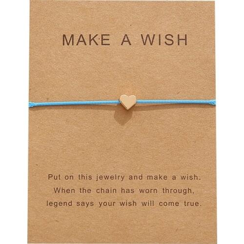 Make a Wish Papper Card Love Woven Adjustable Bracelet Fashion Jewelry Gift For Women,Men,Kids
