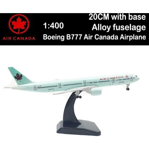 20CM 1:400 Boeing B777 Model Air Canada Airplane Base Landing Gear Alloy Aircraft Plane Display Toy Airliner Gift Kid Collection