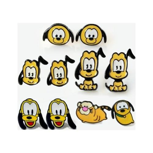 Disney Pluto Fashion Anime Action Figures Cartoon Products Accessories Stud Earrings Girls Unisex Birthday Gifts