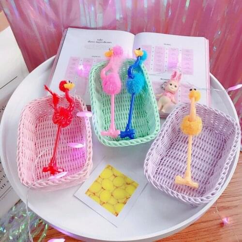 Ice Cream Macaron Color Woven Storage Baskets Sundries Rattan Wicker Basket Desktop Organizer Organization Home Organizer