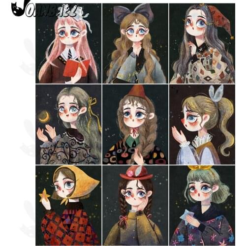 Cartoon Girl Diamond Painting Cross Stitch Embroidery Curly Hair Figure 5D Diy Mosaic Kit Hand-Inlaid Design Home Decoration
