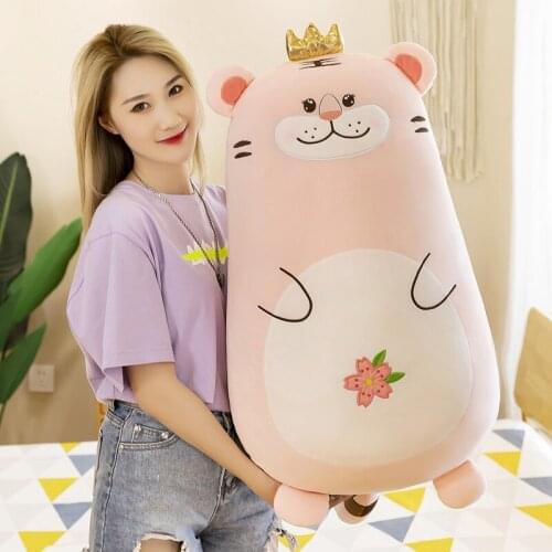 Stuffed Plush Tiger Toys Pillow Kawaii Sleeping Pillow Cute Doll Plush Toy Children Birthday Christmas Gift