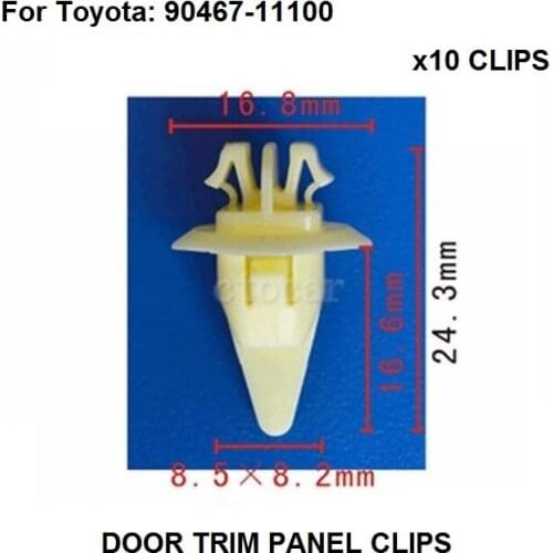 New x10pcs OEM Nylon Fits Toyota Fender & Wheel Flare Moulding Clip 90467-11100 Toyota Highlander, Land Cruiser, Tacoma & Tundra
