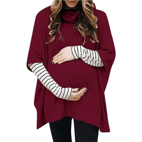 2020 Autumn and Winter Pregnant Women Autumn Casual Loose Sweater Striped Two-Piece T-shirt Fashion Fashion Mom Womens Clothing
