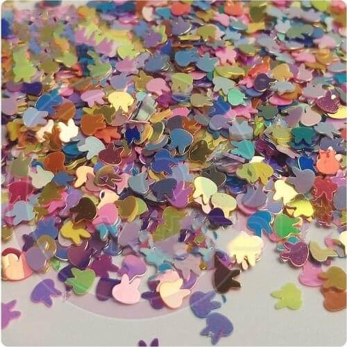 10g Pvc Rabbit Head Paillettes Loose Sequins For Crafts 4mm Glitter Confetti Nails Art Decoration Sequin Diy Sewing Accessories