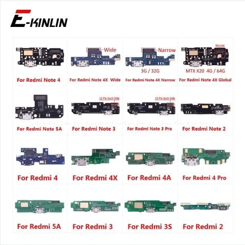Charging Port Connector Board Parts Flex Cable For XiaoMi Redmi Note 5A 4 4X 4A 3 3S 2 2A Pro Global