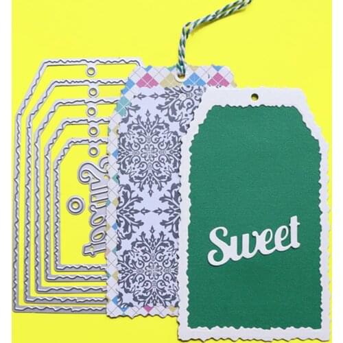 Cutting Dies Torn Edge Tags Sweet Scrapbook Paper Craft Surprise Creation DIY Metal Stencil