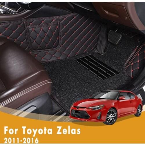RHD Luxury Double Layer Wire Loop Carpets Car Floor Mats For Toyota Zelas 2016 2015 2014 2013 2012 2011 Artificial Leather Cover