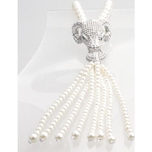 GrayBirds Free Shipping New Fashion Animal Goat Aries Pearl And Copper Pendant Necklace