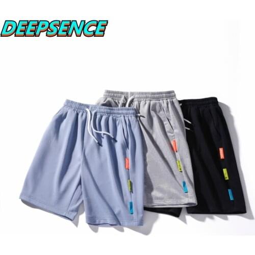 2021 Summer New Fashion Casual Shorts Men Solid Drawstring Embrodiery Loose Fit Knee Length Beach Simple Shorts Men Women