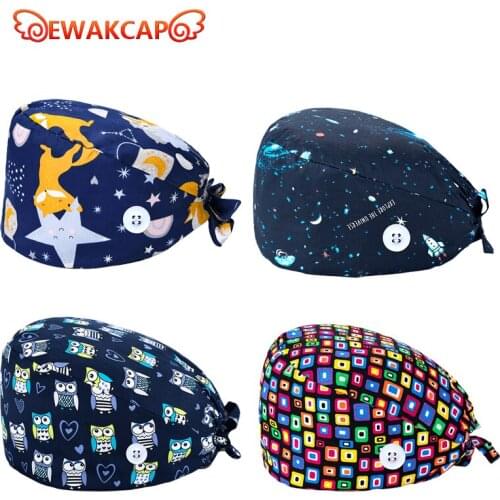 Surgicals Caps anime scrubs hat lab caps health worker scrubs caps Pet Grooming Agency work hats Health service staff scrub caps