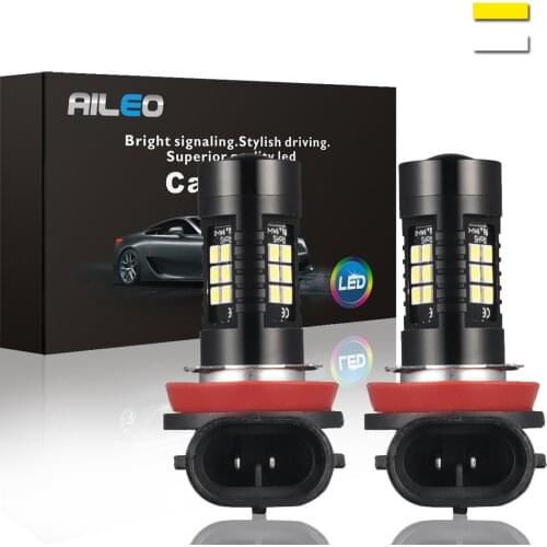 AILEO 2pcs H8 H11 Led Bulb H9 Led Bulb HB3 9006 9005 SMD Lights 1200LM 6000K 12V White Driving Running Car Lamp Auto Light Bulbs