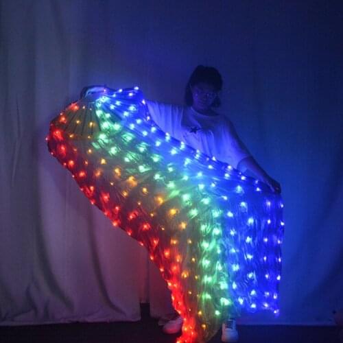 LED colorful luminous fan belly dance fans show nightclub bar creative performance props