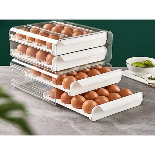Drawer Type Egg Storage Box Refrigerator Fresh Keeping Egg Finishing Artifact Kitchen Large Capacity Egg Tray