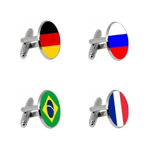 National Emblem Cufflinks Germany/France/Russia/Brazil National Emblem Flag Cuff Links Cuff Button Mens Jewelry Party 20pairs