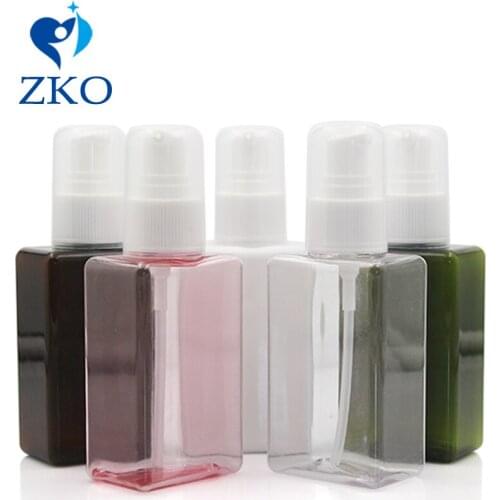 1pcs Free Shipping 100ml PETG Rectangular Multicolor Bottle Plastic Small Dosage Cosmetic Pump Emulsion Refillable Bottles