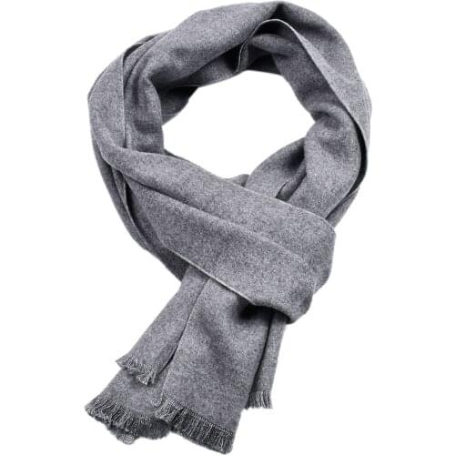 2020 Warm Soft Winter Men Solid Cashmere Scarf Tassel Navy Black Shawl Scarf For Man Business Scarves Long Pashmina Foulard Wrap