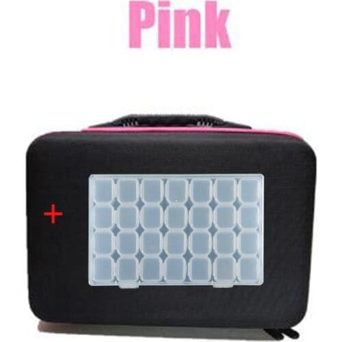 60 Bottles Diamond Painting Box Tool Container Storage Box Carry Case Holder Hand Bag Zipper Design Shockproof Durable