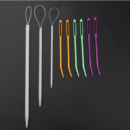 9pcs Large Eyes Bent Needles Threader Set For Sewing Darning Threading Yarn Knitting Bent Needle Sewing Tools Accessories
