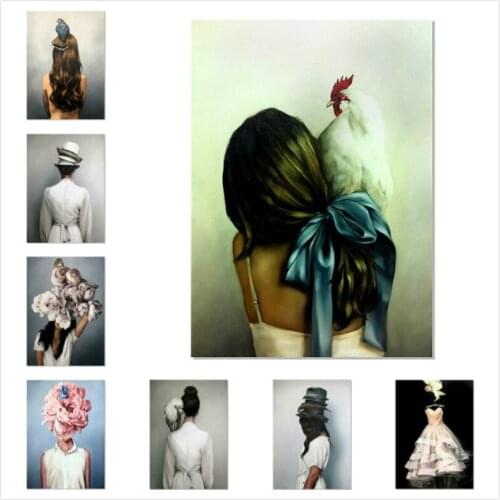 5D DIY Diamond Painting Lovely Bird Lady Cross Stitch Kit Diamond Mosaic Picture Of Rhinestones Diamond Embroidery Decoration