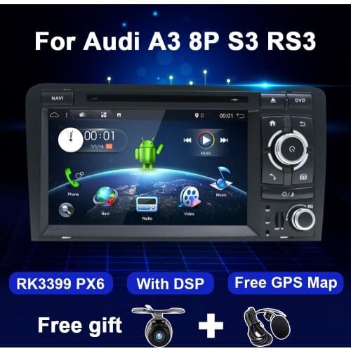 2 Din Android Car Multimedia GPS DVD For Audi A3 8P/A3 8P1 3-door Hatchback/S3 8P/RS3 Sportback Audio Player Stereo 2Din Radio