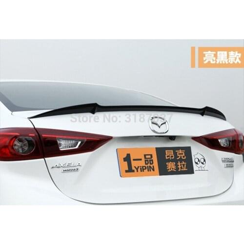 For Mazda 3 Axela sedan 4 doors 2014-2018 abs Plastic Rear Roof Spoiler Wing Trunk Lip Boot Cover Car Styling