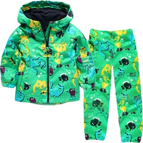 Childrens Clothing suit Fashion Flower Windproof And Rainproof Hooded Jackets Waterproof Suit roupa infantil menina