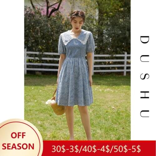 DUSHU Long Sleeve Summer Dresses