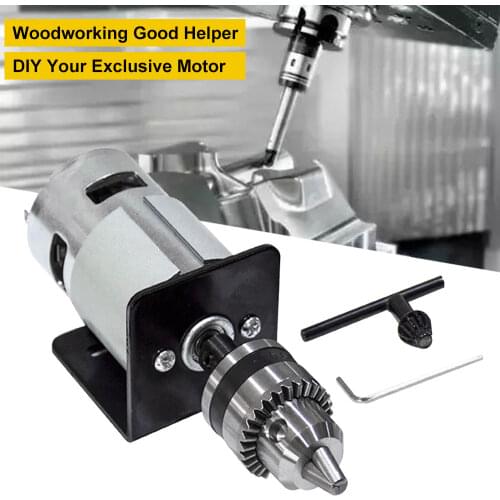 DC 12-24V Lathe Press 775 Motor With Miniature Hand Drill Chuck and Mounting Bracket 775 DC Motor 5500/10000Rpm For DIY Assembly