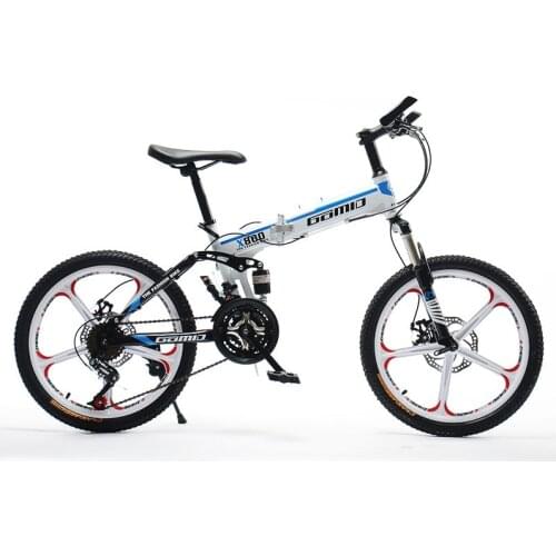Mountain Bike Bicycle Student Children 20 Inch 21 Speed Folding Double Shock Off Road Men and Women Bicycle