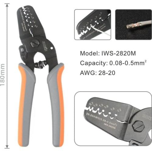 IWS-3220/2820 mini Crimping tool for JST DuPont terminals Hand Crimping pliers for Narrow-pitch Connector Pins