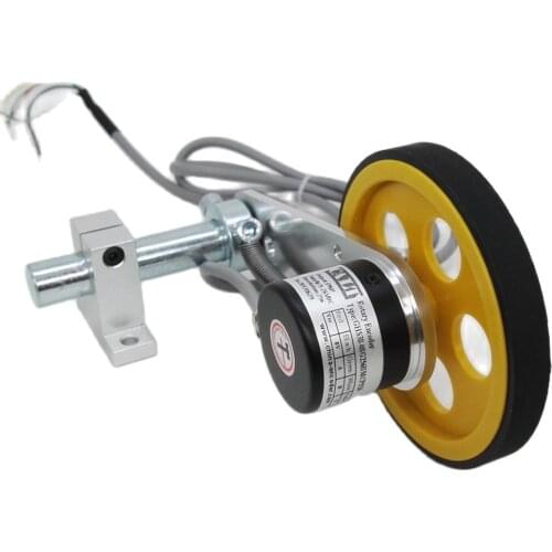Roller Wheel Length Position Meter Measuring Pulse Rotary Encoder High Resolution Spring Bracket Lift Rail Fabric Leather